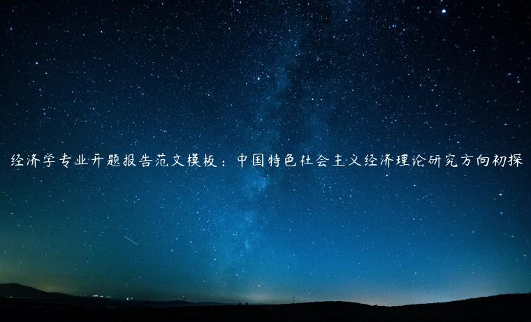 经济学专业开题报告范文模板：中国特色社会主义经济理论研究方向初探